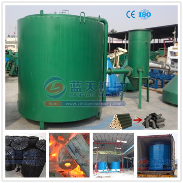 Airflow hoisting continuous wood charcoal carbonization stove