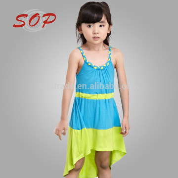 Cotton casual beach wear children clothing little girls summer dresses