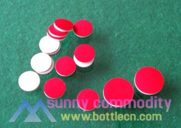 Vial crimp seals with PTFE/silicone septa