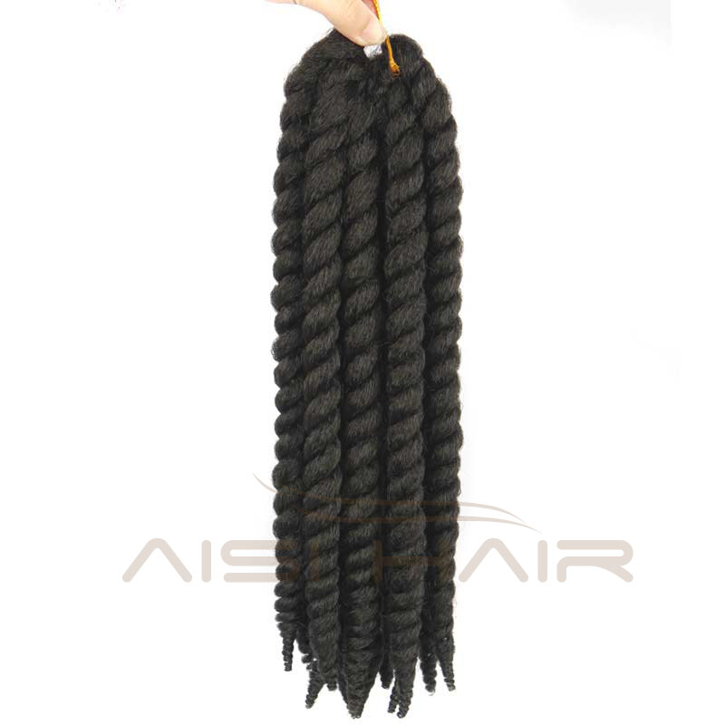 Aisi Hair Synthetic Black Braiding Hair 12 inches Twist Crochet High Temperature Fiber Braid Hair Extensions