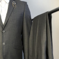 directly grey single-breasted office men wedding suits