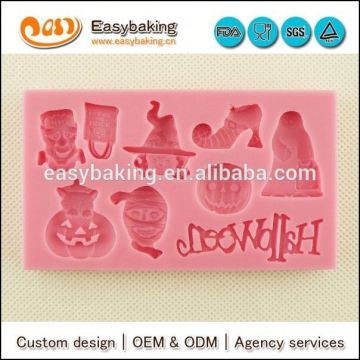 Custom halloween silicone fondant molds for cake decorating and Arts & Crafts