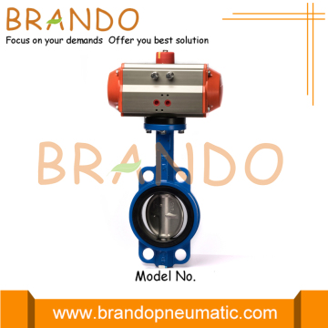 Soft Seat Wafer Pneumatic Butterfly Valve 4'' DN100