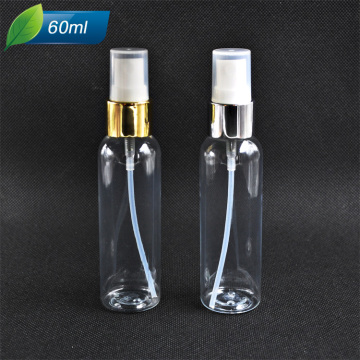 transparent PET bottle with aluminum sprayer sprayer bottle  plastic bottle