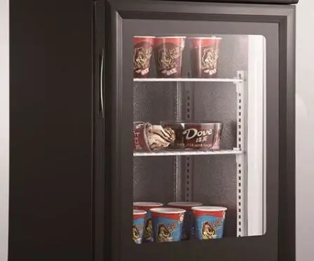 21L Commercial Glass Door Ice Cream Display Showcase Freezer