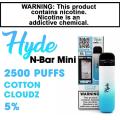 Hyde n-bar mini 2500uffs de vape e-cigarro descartável