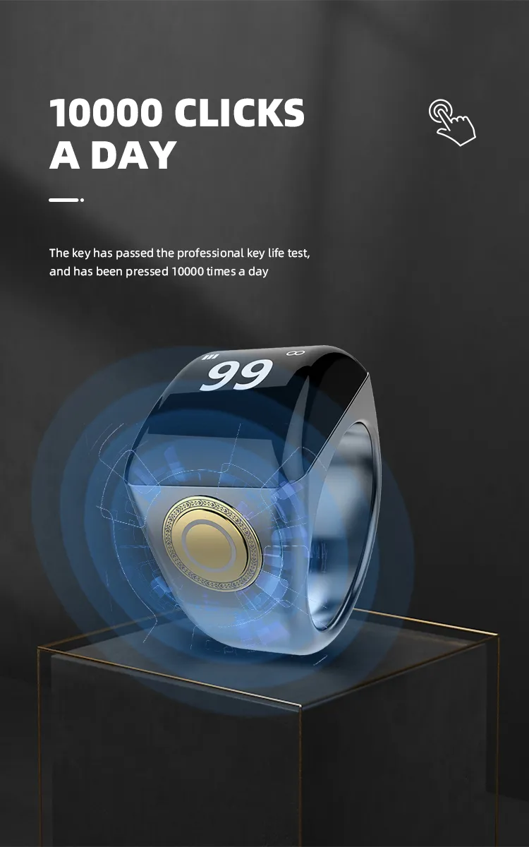 Smart Muslim Gift Islamic Zinc Alloy Electronic Zikir Counter Digital Azan Alarm Clock Tasbeeh Tasbih Zikr Ring