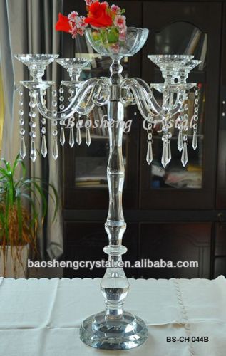 Hot Sale! Latest 80cm Multifunctional 5 Arms Crystal Candelabra for Wedding Centerpieces (BS-CH044B)