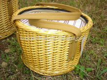 wicker wine basket for pincic & tool basket