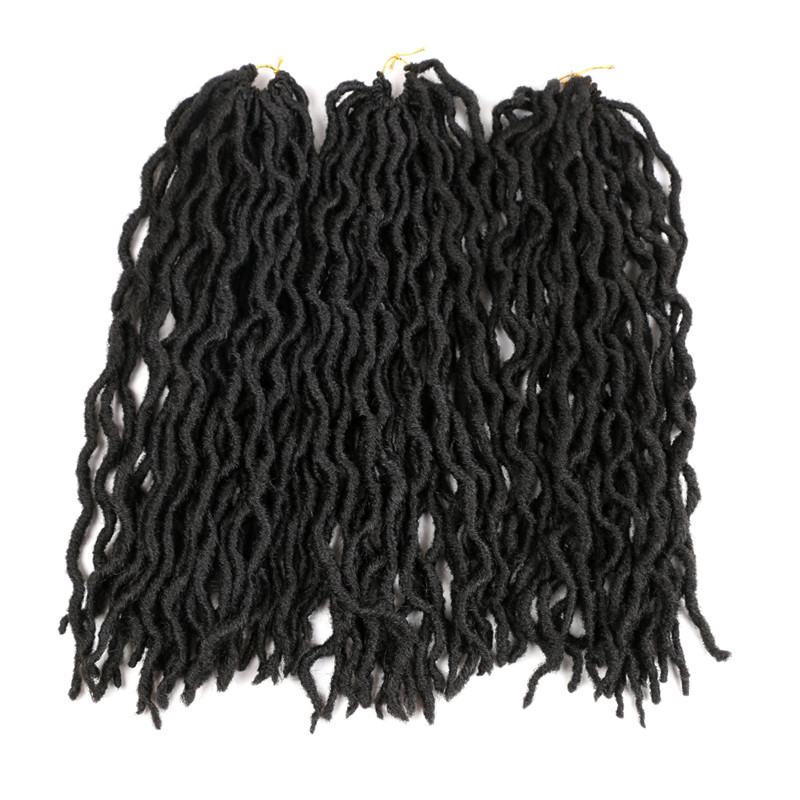 18inch Synthetic Gypsy Locs Crochet Faux Nu Locs Wavy Goddess Locs Boho Dreadlocks Twist Braiding Hair Extension