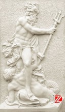 Outdoor wall male nude relief