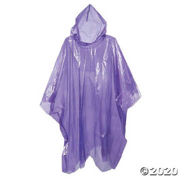 PE transparent rain poncho with a plastic ball