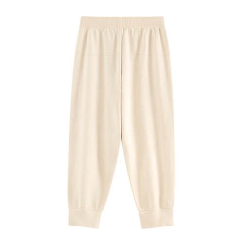 Ladies Elastic Waist Beige Trousers Wholesale