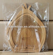 Foldable snail shaped bamboo fruit basket