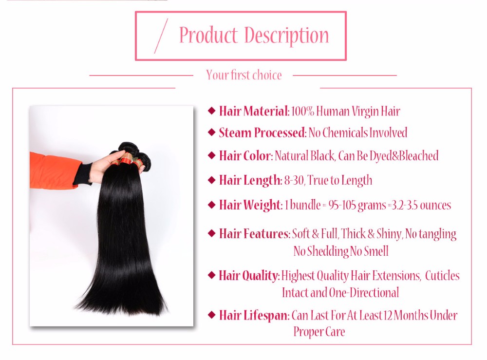 Beautiful Long Lasting Free Weave Hair Packs, China Brazilian Natural Hair Extensions
