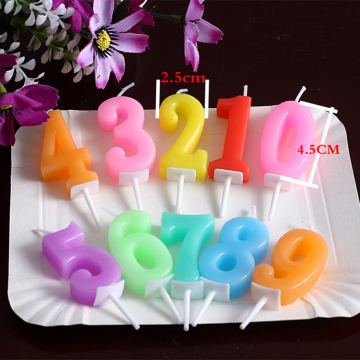 High quality color birthday number cake candle