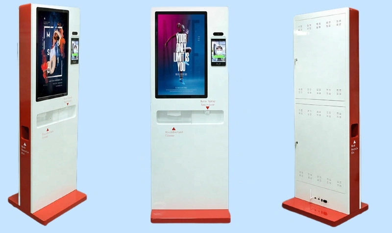 Factory Wholesale Face Recognition and Temperature Kiosk with Sanitizing Box