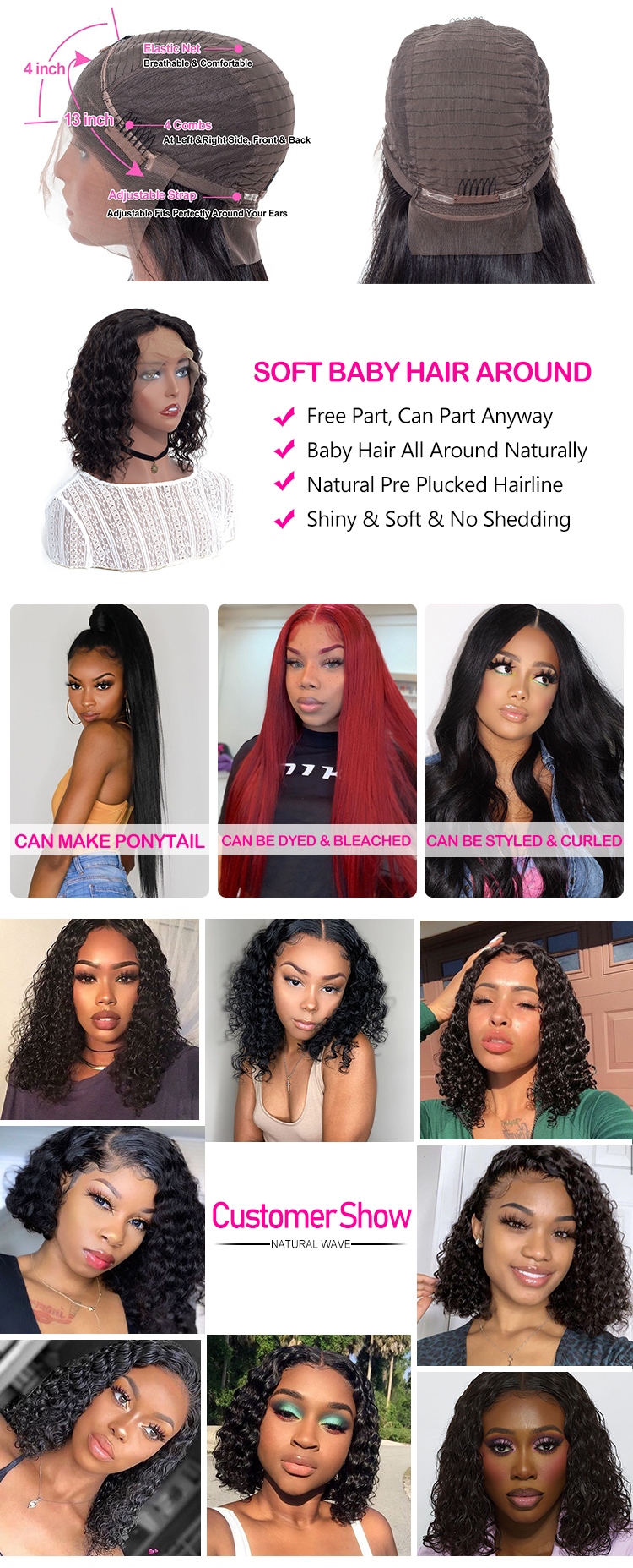 Cheap Double Drawn Virgin Wholesale Malaysian 6X6 5X5 4X4 Lace Closure Wigs Curling Waves Human Hair Natural Wave Closure Wig