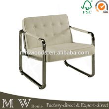 vintage chrome base leisure chair, chrome base PU chair