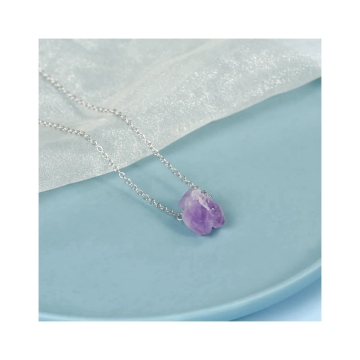 Bead Healing Natural Stone Raw Crystal Pendant Necklace