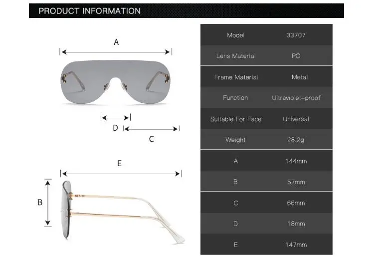 2019 Hot Selling One Piece Lens Metal Sunglasses for Ready Made Goods