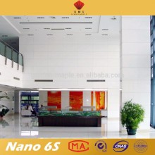 Crystal white crystallized glass for internal wall cladding