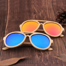 Bamboo Frame Polarized Sunglasses - Fashion Classic Aviator Design for Men and Women