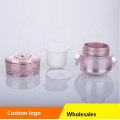 Pink CROWN and FLOWER Acrylic cosmetic jars