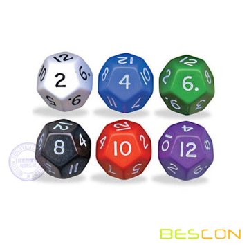 Opaque Colorful Plastic Polyhedral 12 Sides Dice