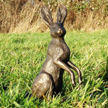 Wholesale garden decorative bronze life size hare sculpture