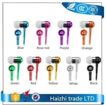 Innovative stereo wired 3.5mm earphone in ear earphone,zipper earphone with mic