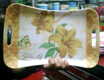 Round Melamine Tray With Handle