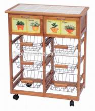 Pine wood Kitchen Trolley