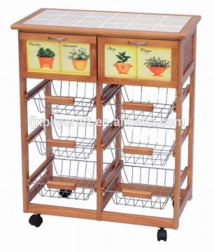 Pine wood Kitchen Trolley