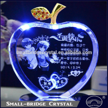 Heart Decorative 3d Etched Crystal Photo Frames