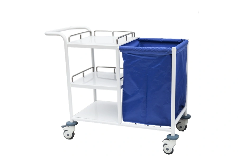 Hospital Assemble Movable Surgical Aluminium Alloy Medical Nursing Server Cart Trolley with Casters/Basket/Handle/Tray