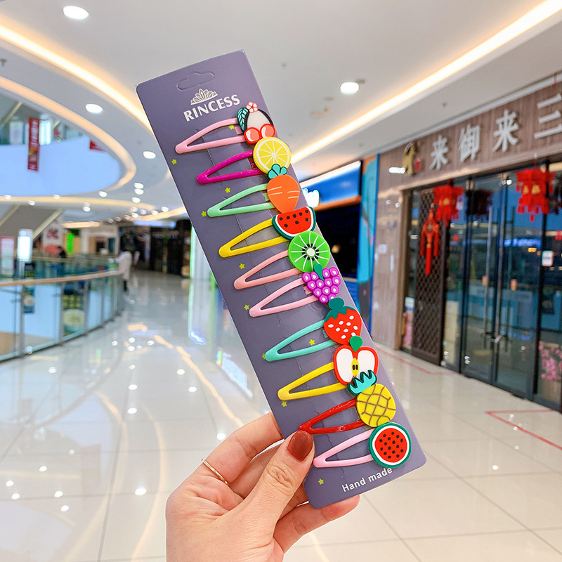 Fashion New Design Cute Strawberry Watermelon Orange Apple Fruit Baby Girl Hairpin For Baby Girl Hair Accessories Baby Gift