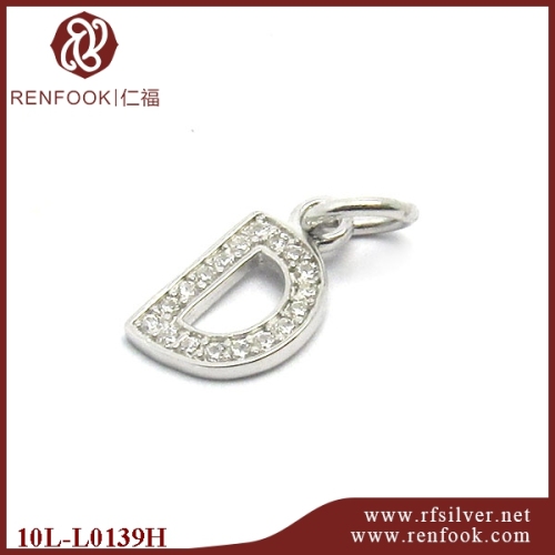 Renfook whosale bracelet jewelry 925 silver charm connector alphabet A-Z shape