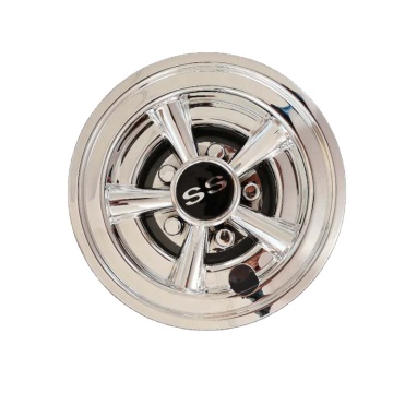 Chrome Wheel Hub Caps and Covers for 8-inch Golf Carts