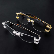 Fashion Rimless Diamond Glasses
