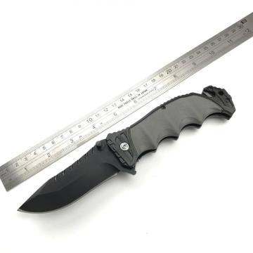 Coltello tascabile con impugnatura in gomma con frangivetro