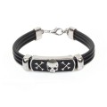 Bracciale in metallo stile punk moda maschile con testa gioielli all'ingrosso del cranio