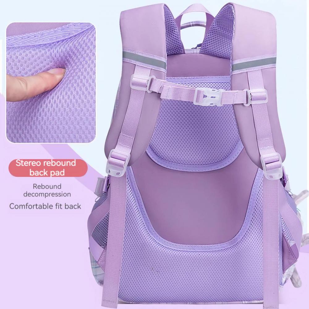 Cute Backpack for School Girls, Multi-Pockets with Cute Tote