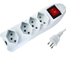 Swiss 4-Port White Socket with Overload Protection Switch