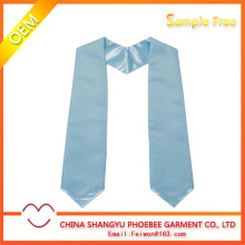 Hot Sell Sky Blue Satin Plain Graduation stoles