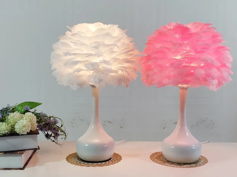 Feather Desk Lamp, Nordic Ins, Warm Decoration, DIY
