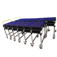 Flexible Plastic Skate Wheel Telescopic Conveyor for Unloading Goods in China Factory