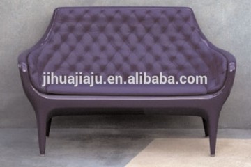modern purple leather sofa/Barcelona chair