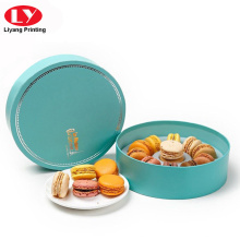 Boîte macaron personnalisée ronde imprimée