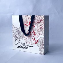 Unique Design Luxury Gift Shopping Ribbon Handle Bag